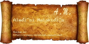 Almási Malakiás névjegykártya